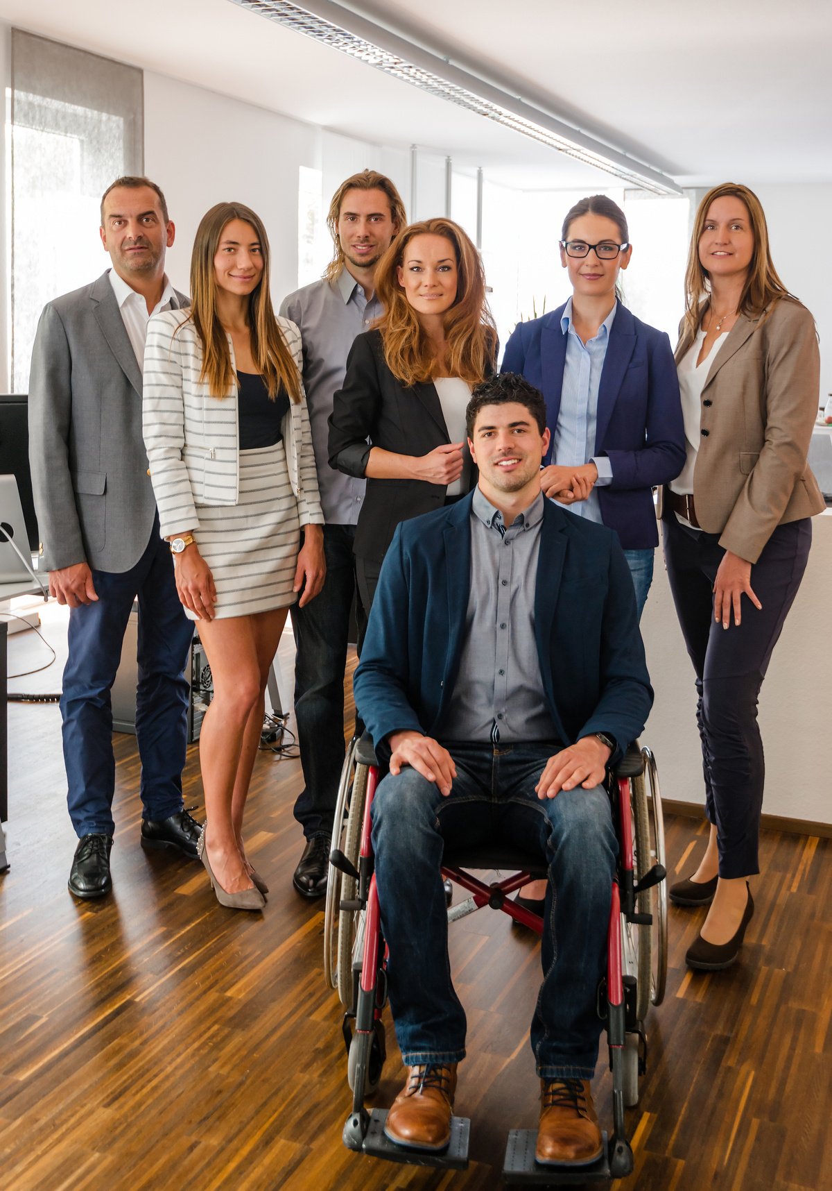 Portrait of Business Team with Wheelchair